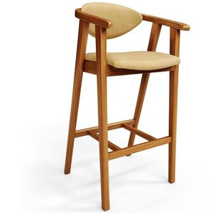 Banqueta Alta Para Cozinha Bancada Bar Sala De Jantar Fixa Cecília L02 Couríssimo Casco Fendi - Lyam Decor