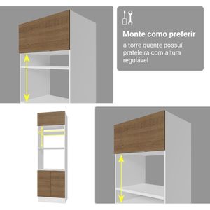 Armário Cozinha Completa Branco/rustic Stella Madesa 01