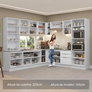Armário Cozinha Completa Branco Stella Madesa 01 Branco