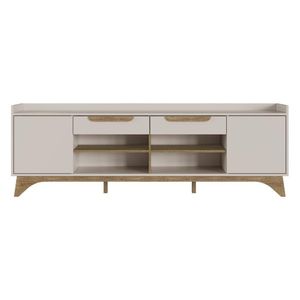 Rack Para TV Até 65 Polegadas Com 2 Portas E 2 Gavetas Multimóveis MP1101 Off White/madeirado