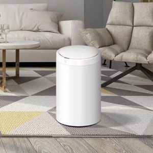 Lixeira Automática Redonda 50 Litros Com Sensor Branca