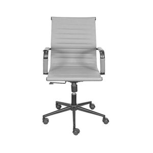 Cadeira Or-3301 Baixa Em Pu Com Base De Rodízio Or Design Cinza