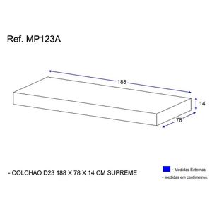 Colchão Solteiro para Cama 188 x 78Cm Multimóveis