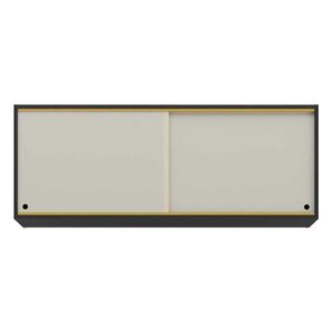 Armário De Cozinha Multimóveis 120 Cm 2 Portas Vidro Preto