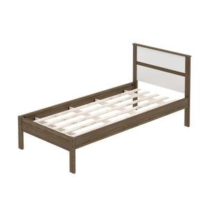 CamaSolteiro Para Colchão 88 X 188 Cm Cr35008 Nogal/Branca