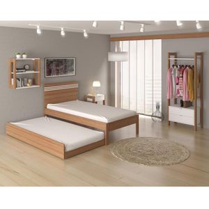 CamaSolteiro Auxiliar Colchão 88 X 188 Cm Cr35012 Amendoa