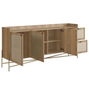 Balcão Aparador Buffet 3 Portas Pé Metal Arlo A10 Hanover/dourado - Mpozenato