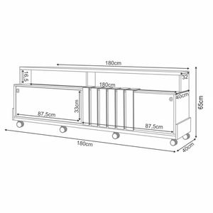 Rack Bancada Para 70 Pol Com Rodízios Analu H01 Off White/cinamomo - Mpozenato