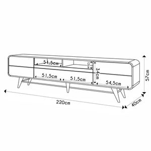 Rack Bancada De 85 Pol 220cm áureo H01 Off White/cinamomo - Mpozenato