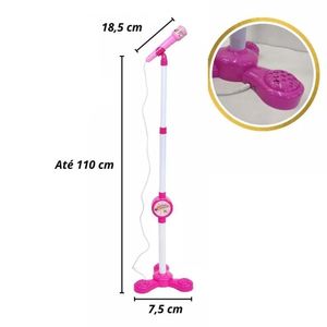 Microfone Karaoke Com Pedestal Use No Celular Cantar Criança Musica Menina