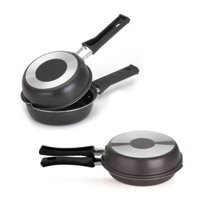 Frigideira Dupla Hamburgueira E Omeleteira Antiaderente 14 Cm Preto