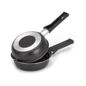 Frigideira Dupla Hamburgueira E Omeleteira Antiaderente 14 Cm Preto