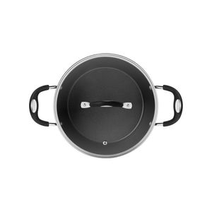 Caçarola Tramontina Mônaco Induction Em Alumínio Com Revestimento Interno E Externo Antiaderente Starflon Premium Preto