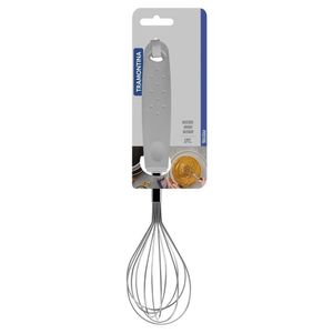 Batedor Manual Tramontina Utilita Em Aço Inox Com Cabo De Polipropileno Branco