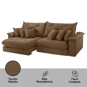 Sofá ágata Veludo Dois Módulos De 100cm B25 Meu Sofá Online B016 Veludo Marrom