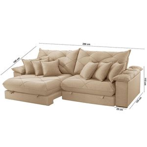 Sofá ágata Linho Dois Módulos De 120cm B25 Meu Sofá Online A226 Linho Bege