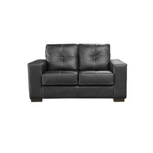 Conjunto Sofá De Couro Punto 3 Lugares Preto Pigmentado - Mempra
