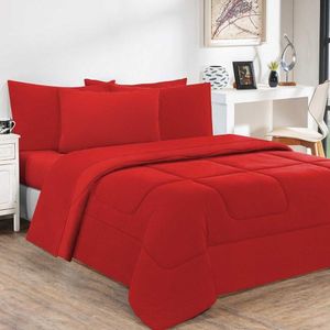 Edredom Malha 100% Algodão Gran Moratta 1 Peça Casal - Vermelho-vermelho