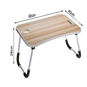 Mesa Notebook Dobravel Home Office Bandeja Sofa Cama Multiuso Suporte Porta Copo Preto