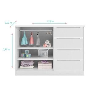 Quarto De Bebê Blenda E Berço Americano Ludmila Branco Acetinado - Phoenix