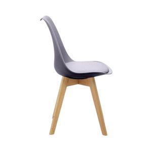 Cadeira Saarinen Wood Com Estofamento E Pés De Madeira Cinza