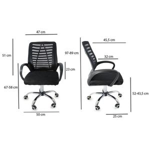 Kit 4 Cadeiras De Escritório Esteirinha Mesh Ergonômica Preto