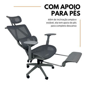 Cadeira De Escritório Presidente Executiva Oficial Titan Cinza