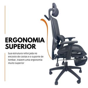 Kit 3 Cadeiras de Escritório Presidente Executiva Oficial Titan Preto