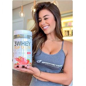 3 Whey Top Taste 900g Sabor Morango
