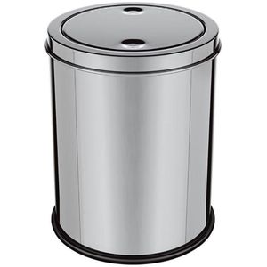 Lixeira Em Inox Basculante 8 Litros Cesto De Lixo Tampa Giratoria Vai E Vem Luxo Grande Banheiro Cozinha Escritorio