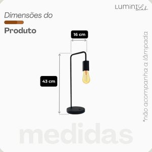 Abajur Mesa Vintage Retrô Aluminio 1 Luz E27