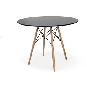 Mesa Eiffel Preta 80cm Madeira Ideal Para Cozinha Sala De Jantar Ou Escritório