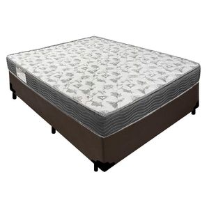 Cama Box Casal Sintético + Colchão De Espuma D33 - Serene - 138cm Marrom