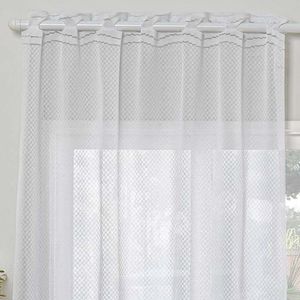 Cortina Para Cozinha Renda Uva 2,00m x 2,50m Varão 2M - Branco