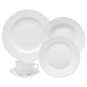 Aparelho de Jantar 30 Peças Flamingo Branco Oxford