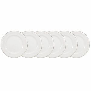 Conjunto De Pratos De Sobremesa 06 Peças Prata