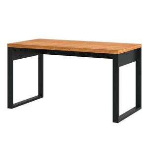 Mesa P/ Escritório 135X68cm Em Mdf F20 Freijó/Preto Pradel