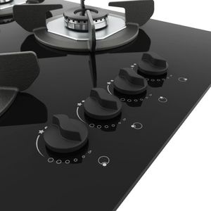 Fogão Cooktop 4 Bocas Mesa Em Vidro Safe Ferro Fundido Fogatti Bivolt