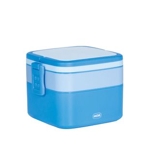 Pote Marmita 2 Andares Quadrado com Alça - AZUL MOR