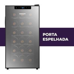 Adega Climatizada Cannes 18 Garrafas Preta 127v Suggar Ad1811pt