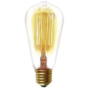 Lâmpada Filamento De Carbono Taschibra St64 Dimerizável 127v~40w - âmbar