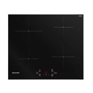 Compre Cooktop de Indução Brastemp 4 Bocas Preto BDJ60BE 220V e Ganhe Panela com Tampa Circle Indução 28cm Tognana