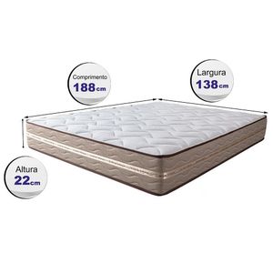 Colchão Casal De Molas Ensacadas 138x188x22 Cama Inbox Smart Gold Bege