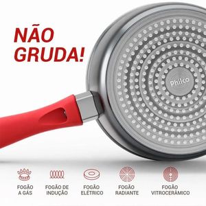 Frigideira Philco Definitive Pph240afr Revestimento Redstone 1,7l Vermelho E Cinza