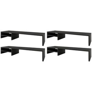 Kit 04 Suportes Para Monitor Stand Home Office Lap 90 Cm L03 Preto - Lyam