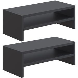 Kit 02 Suportes Para Monitor Stand Home Office Lap 63 Cm L03 Preto - Lyam