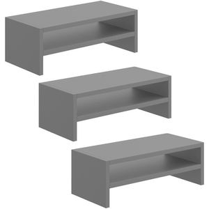 Kit 03 Suportes Para Monitor Stand Home Office Lap 63 Cm L03 Cinza - Lyam