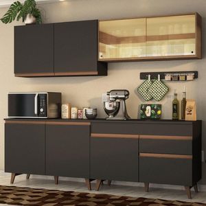 Cozinha Completa 240001 Com Armário E Balcão Preto/rustic