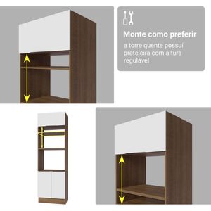 Armário Cozinha Completa Stella Madesa 01 Rustic/branco