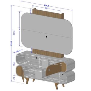 Home Estante Rack Atalaia Para Tv Até 75 Polegadas Naturale/Pistache